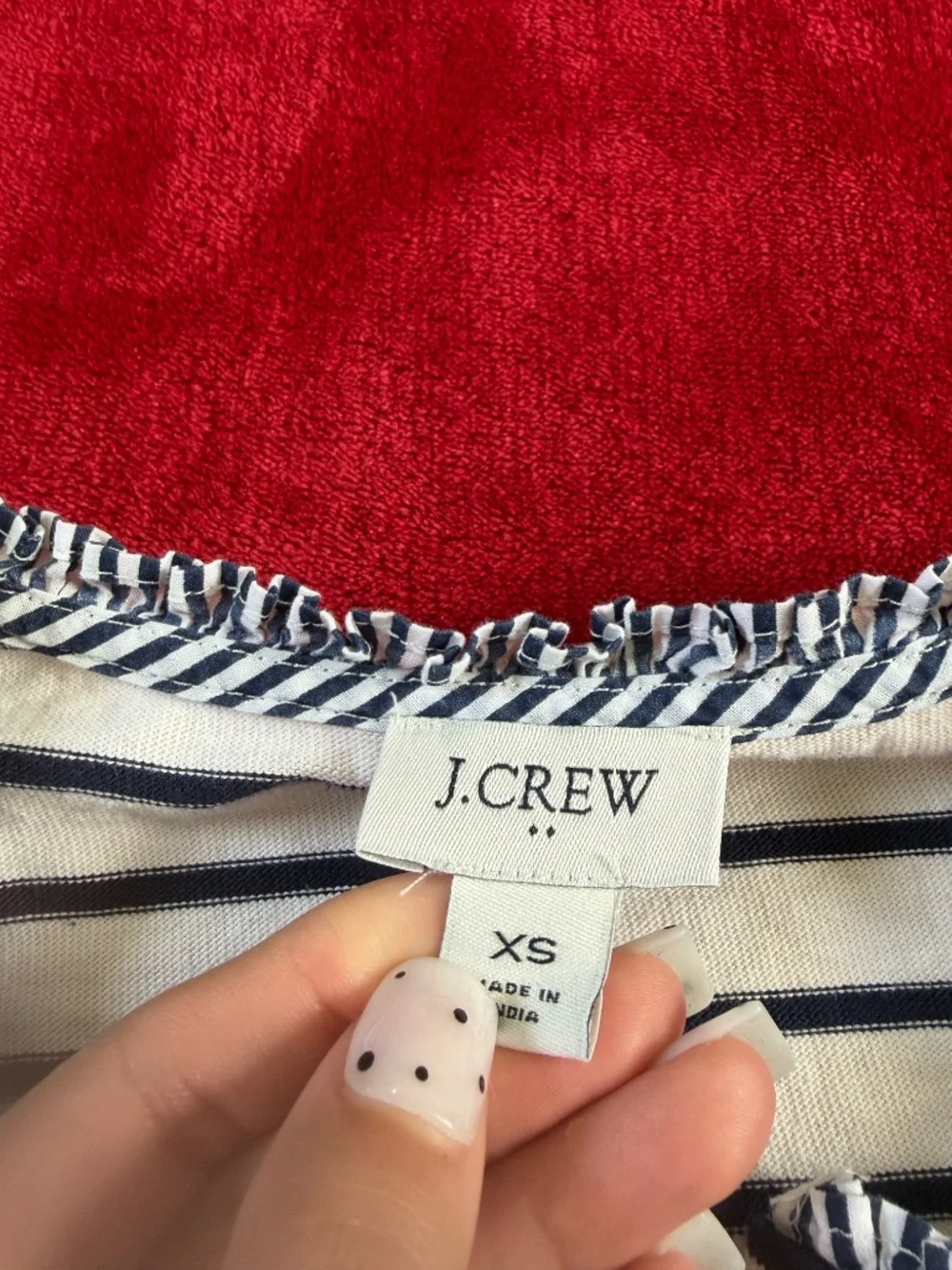 J.Crew Striped Long Sleeve 100% Cotton Tee: Size XS